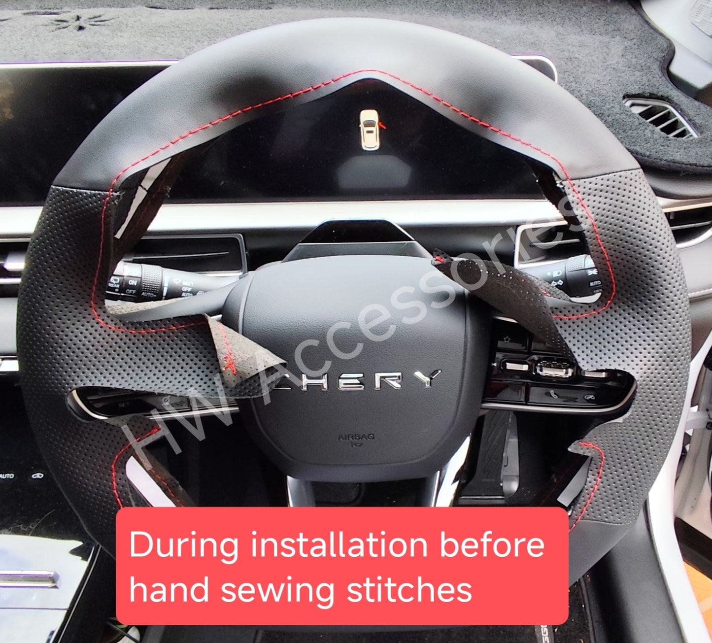 Chery Tiggo / Omoda 5 Steering Wheel Leather Stitched Cover