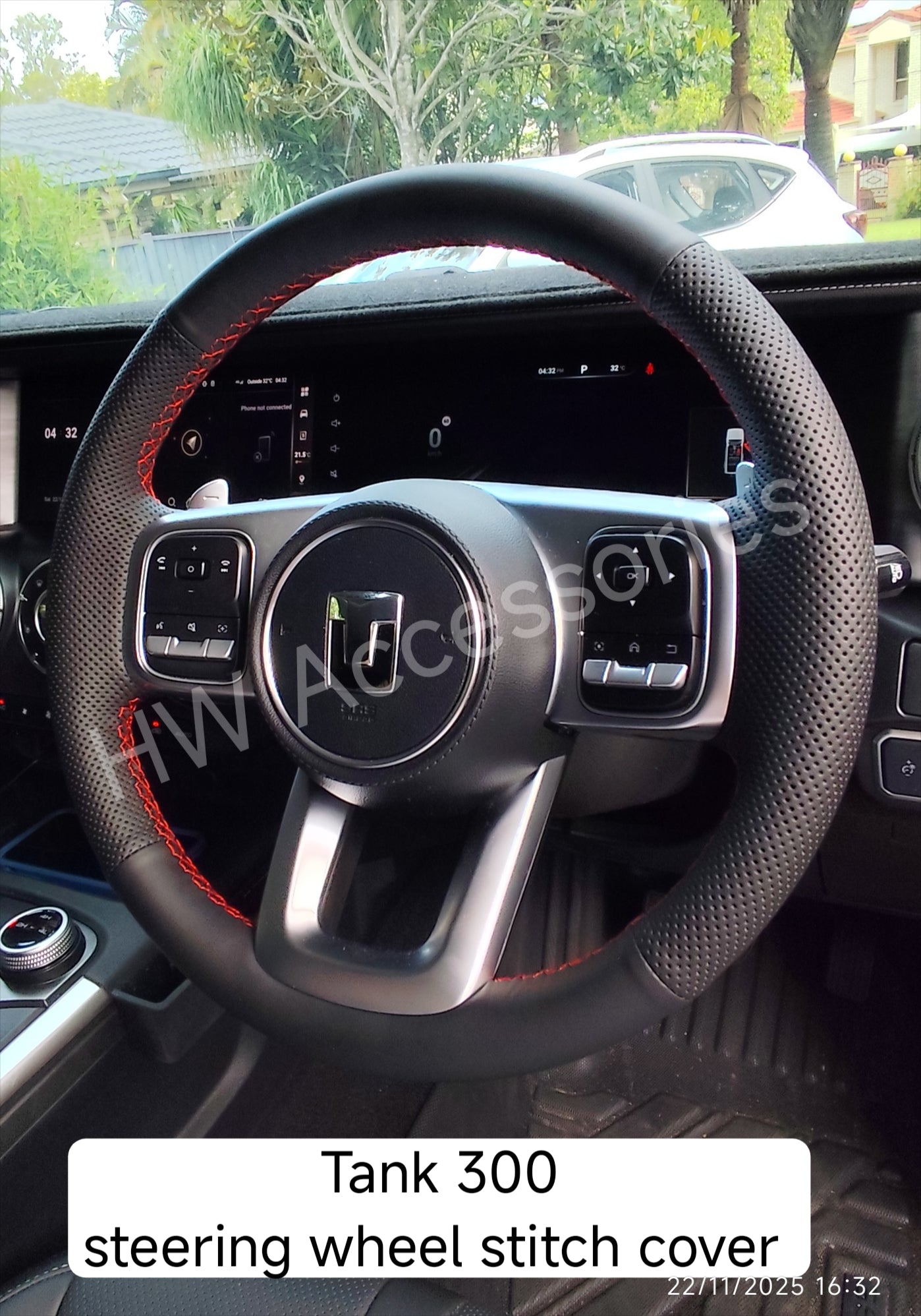 New GWM Cannon Steering Wheel Leather Stitched Cover
