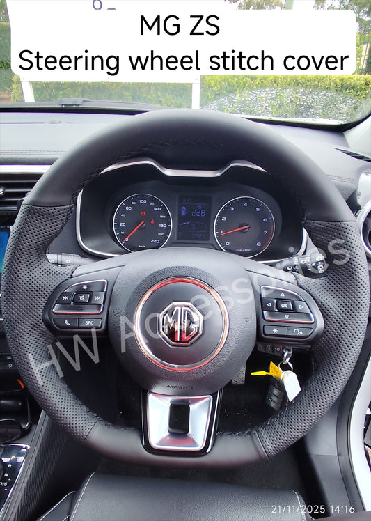 MG ZS/ZST (2021-2024) Steering Wheel Leather Stitched Cover